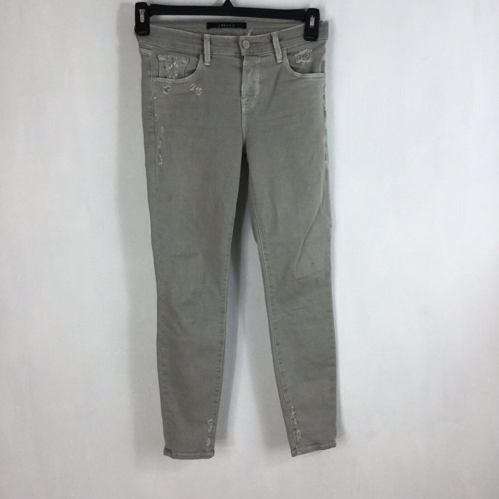 J Brand Distressed Mid Rise Skinny Capri Jeans